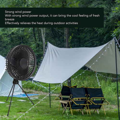 Ventilador Portátil Para Acampar Con Panel Solar Usb, Para T