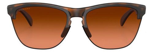 Óculos de sol Oakley Sol Frogskins Lite Standard armação de o matter cor matte brown tortoise, lente brown de plutonite prizm/degradada, haste matte brown tortoise de o matter - OO9374