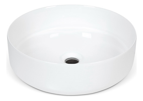 Vanitorio Sobre Cubierta Redondo 41 Cm Cantidad De Agujeros Para Grifería Sin Agujeros Bacha Blanco Mueble Blanco