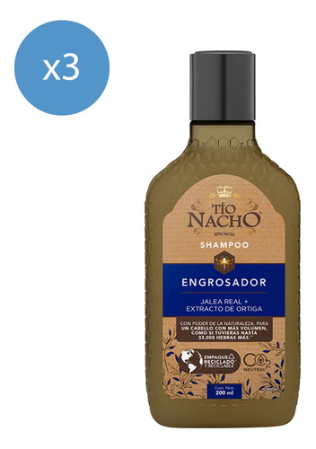 Pack Shampoo Tio Nacho Engrosador 200 Ml