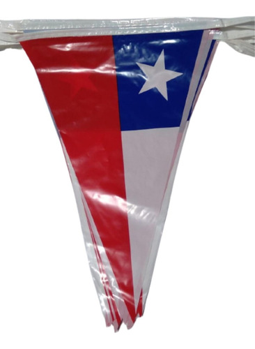 Banderines Chile Triangular Fiestas Patrias 8mts