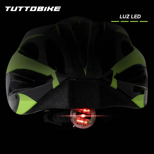 Casco Bicicleta Ruta Y Montaña Luz Led Y Visor Ciclismo Monk