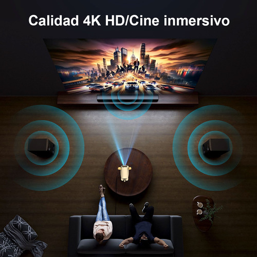 Proyector 4k 8k 1080p HD Profesional proyector Perro Wifi 6 Bluetooth 5.2 10000 Lumenes