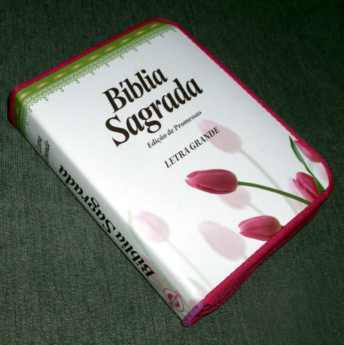 Bíblia Letra Grande, Tulipa (evangélica)  Ziper Frete Grátis