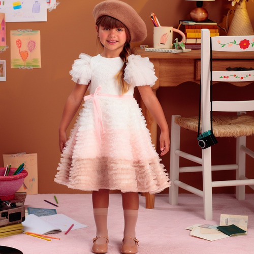 Imagem 2 de 3 de Vestido De Festa Infantil Cuddly Tedy Petit Cherie 22156 Br.