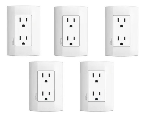 5 Toma Corriente Dúplex 2p+t 127~ 15 A. Blanco Mwd1313175 Blanco