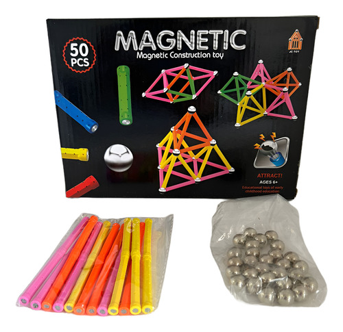 Juego Bloques Para Armar Magneticos 50 Piezas Versión Del Personaje Bloques Magneticos