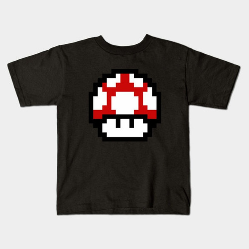 Remera Negra Blanca Bichos Niño Niña Adulto Mario Bros C 13