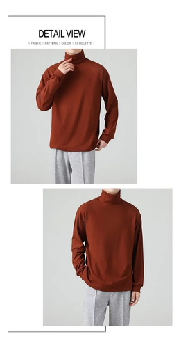Camiseta De Terciopelo De Manga Larga Con Cuello Alto Para H