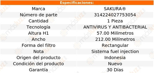 Filtro Aire Acondicionado Antivirus Jetta 5 Cil 2.5l 05/16