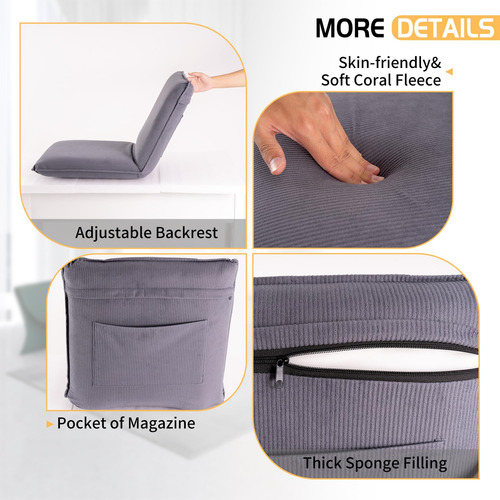 Sundale Silla Plegable De Meditación Con Soporte Para La Gris Oscuro Material Del Tapizado