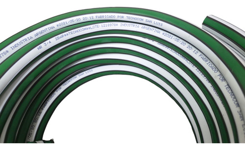 Manguera Riego Jardín 3/4 Pulgada X 15mts. Reforzado Tecnocom Color Verde Y Blanco