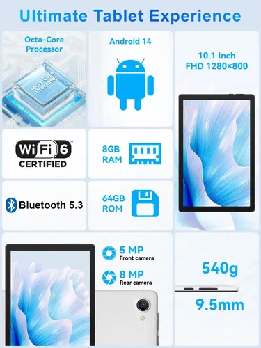 Tablet Whitedeer Android 14 Octa-core 8 Gb Ram 64 Gb Rom 10.
