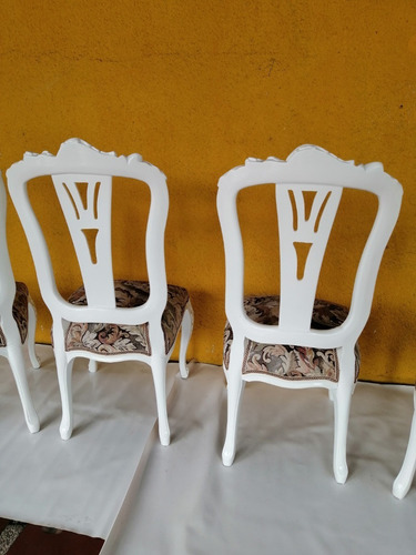 Imagen 7 de 10 de Silla Antigua Italy Vintage Poliuretano Jacquard Precio Xc/u