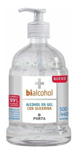 Bialcohol Alcohol En Gel Con Glicerina Dosificador 500ml Fragancia Neutra