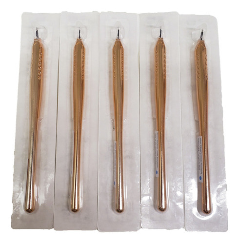 20 Un Caneta Tebori C/ Lâmina 18u Descartavel Gold Lovbeauty