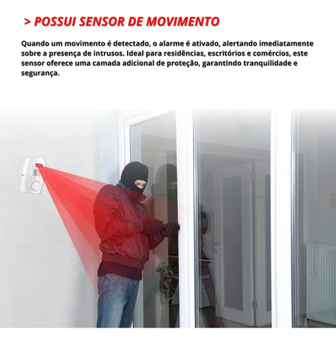 Kit Alarme Residencial Sem Fio Com Sensor E Controles