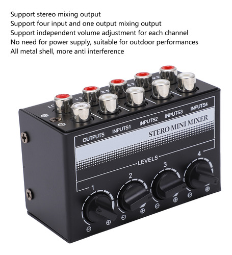 Minicontrolador Pasivo Estéreo Signal Mixer, Hub De 4 Canale
