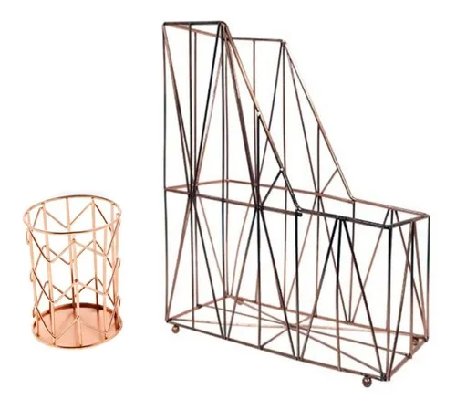 Set Organizador Talbot Revistero + Porta Lapiz Golden Rose