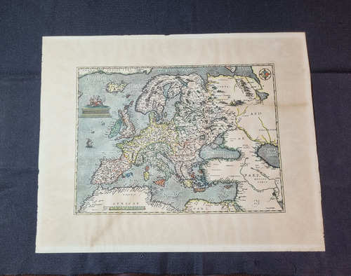 Cuadro Mapa Antiguo Europa 1573. Autor Desconocido