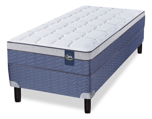 Conjunto Sommier Serta Florida 100x190 Resortes Espuma Suave