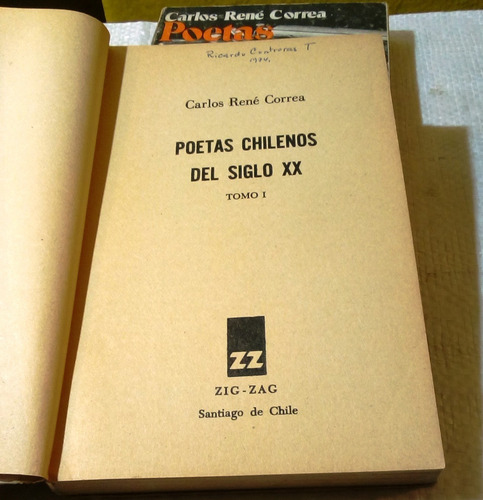 Poetas Chilenos Del Siglo Xx. Carlos René Correa. Dos Tomos (Usado)