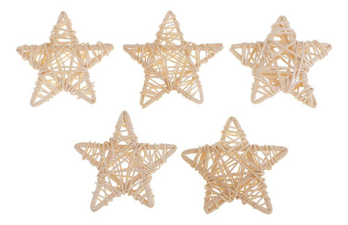 10pcs Adornos De Navidad De Bola De Estrella De Mimbre De