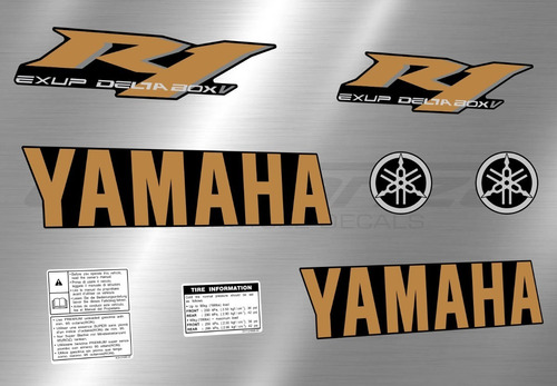 Calcos Yamaha Yzf R1 Año 2008 Metalizadas Diseño Original