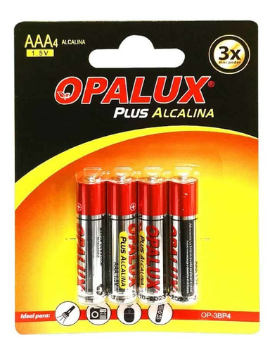 Pila Alcalina Aaa 1.5v Pack4 Op-3bp4 Opalux