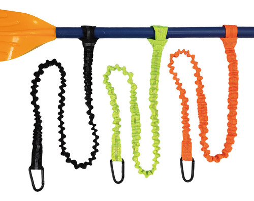 2 Elástico Kayak Paddle Leash Bungee Remos Canoa Naranja