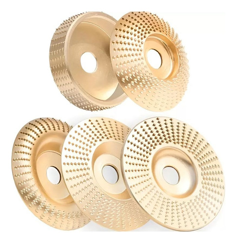 Jogo De Discos Moagem E Desbsate 75/85/100mm 5 Pçs Titanium Platina Cor Dourado