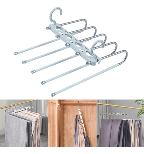 Perchas Para Pantalones Organización De Antideslizante Gris