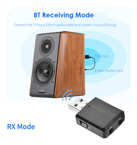 Receptor Inalámbrico Bt 5.0 O Adaptador Transmisor De Música
