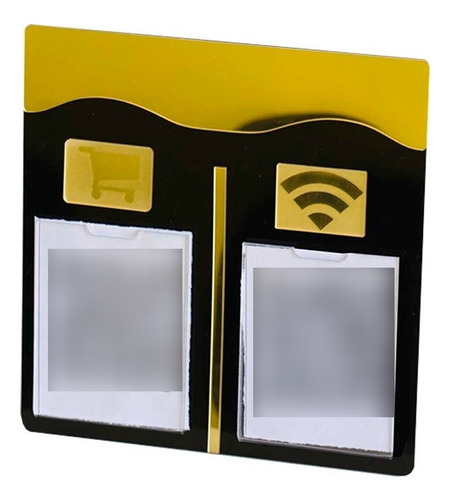 Placa Qrcode, Pix, Instagram, Facebook, Wi-fi, Whas, Google Cor Preto/dourado