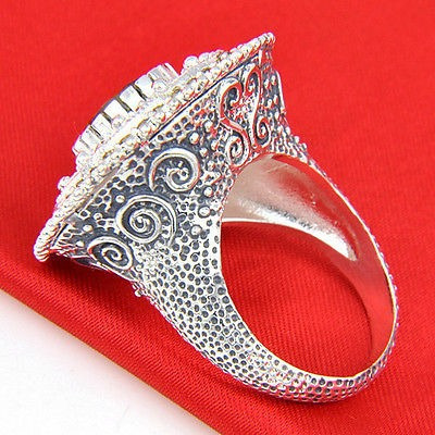 Imagen 3 de 6 de Anillo Mujer Plata Piedras Peridotos Vintage 925 Talla 7