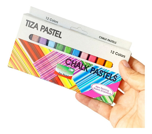 Pasteles Tiza Pastel Caja X12 Pigmento Acuarelables Arte 