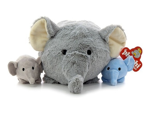 Mama Elefante Con 2 Hijitos - Original Phi Phi Toys