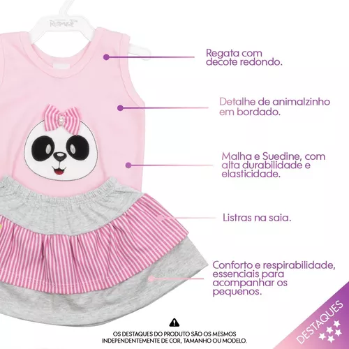 Conjunto De 2 Peças De Roupa Para Menina Com Padrão De Listras