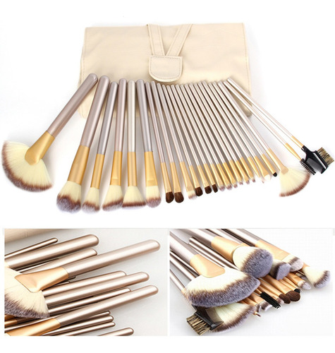 Set 24 Brochas De Maquillaje Profesionales Alta Calidad