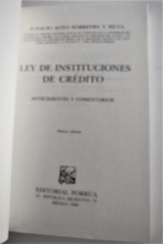 Ley De Instituciones De Crédito Antecedentes