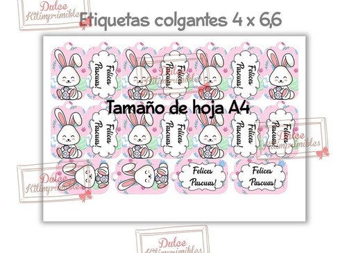 Kit Imprimible Felices Pascuas Conejo Cajita Cubo Bolsita 09