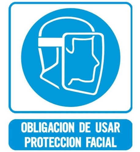 Cartel Obligación Usar Protección Facial 40x45 Señalización