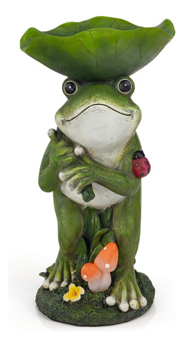 Rain Catcher Frog Solar Powered Led Decoración Al Aire...