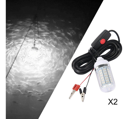 2x La Luz De Pesca Subacuática Llevada 12v Impermeable Ip68