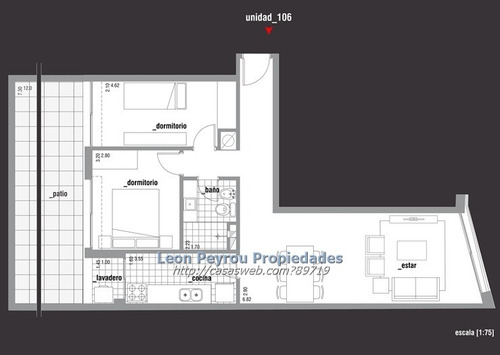 Apartamento 2 Dormitorios, Patio, Garaje Opcional. Aguada
