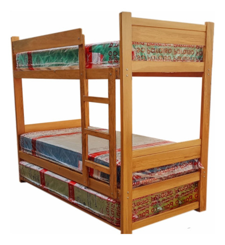 Camarote Con Auxiliar,1.5 Plz,madera Capirona, Modelo Tunes