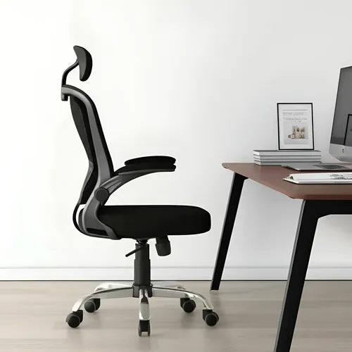 Cadeira De Escritório Ergonômica Giratória B100 Boston Preta Com ...