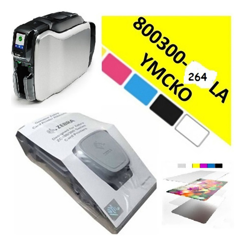 Cinta Impresora Pvc Zebra Zc300 Color 3d Efecto Metalico 