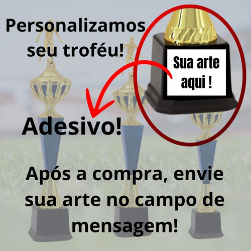 Kit 2 Troféu 1°lugar 80cm 2°lugar 71cm 3°lugar Futebol Nfe