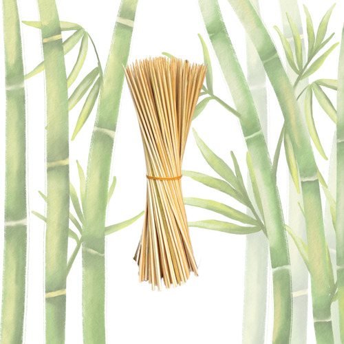 Palo De Bambú Para Brochetas Palillo Madera 25 Cm 1000 Pz